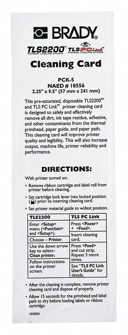 BRADY Brady PCK-5 Cleaning Kit 5-Pack