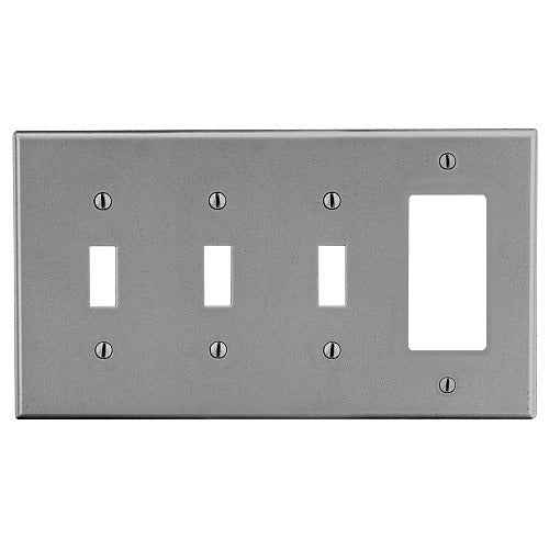 HUBBELL Hubbell Premise Wiring P326GY 4-gang Wallplate