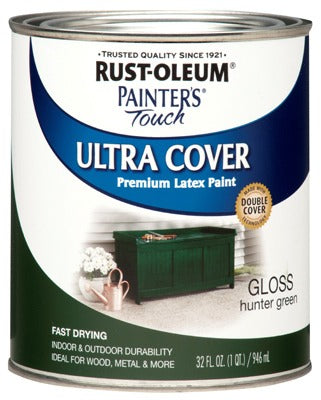 RUST-OLEUM Rust-oleum 1938-502 Latex Paint Hunter Green 1 Quart