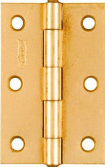 NATIONAL HARDWARE National Mfg N146-399 Narrow Hinge 3x2 in Dull Brass 2 Pack