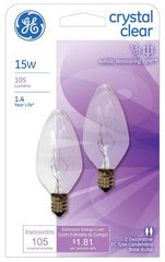GE G E Lighting 48395 Clear Flame Tip Bulb 15W 2 Pack