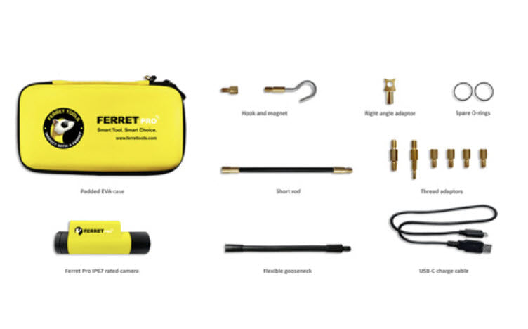 RACK-A-TIERS Rack-A-Tiers 99320 Ferret Pro - Multipurpose Wireless Inspection Camera and Cable Pulling Tool