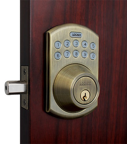LOCKEY Lockey E915AB Electronic Keypad Deadbolt Antique Brass