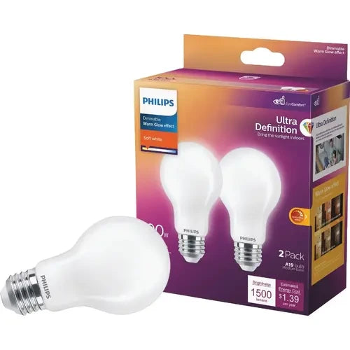 PHILIPS Philips 587006 LED filament bulb 100W equivalent (2 pack) 046677587000