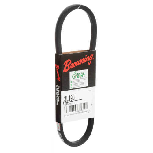 BROWNING Browning 3L190 V-Belts - 3L Section, 1 Band, 19.0000 in Outside Length, Smooth, Wrapped Construction