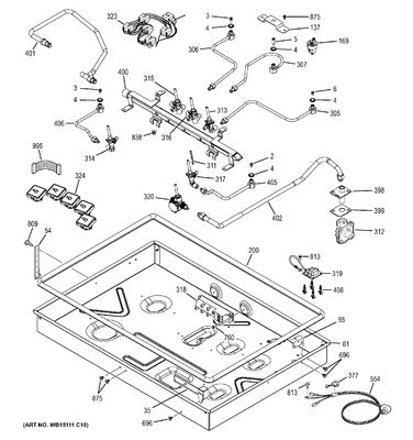 GENERAL ELECTRIC WB28T10260 BURNER ASSEMBLIES