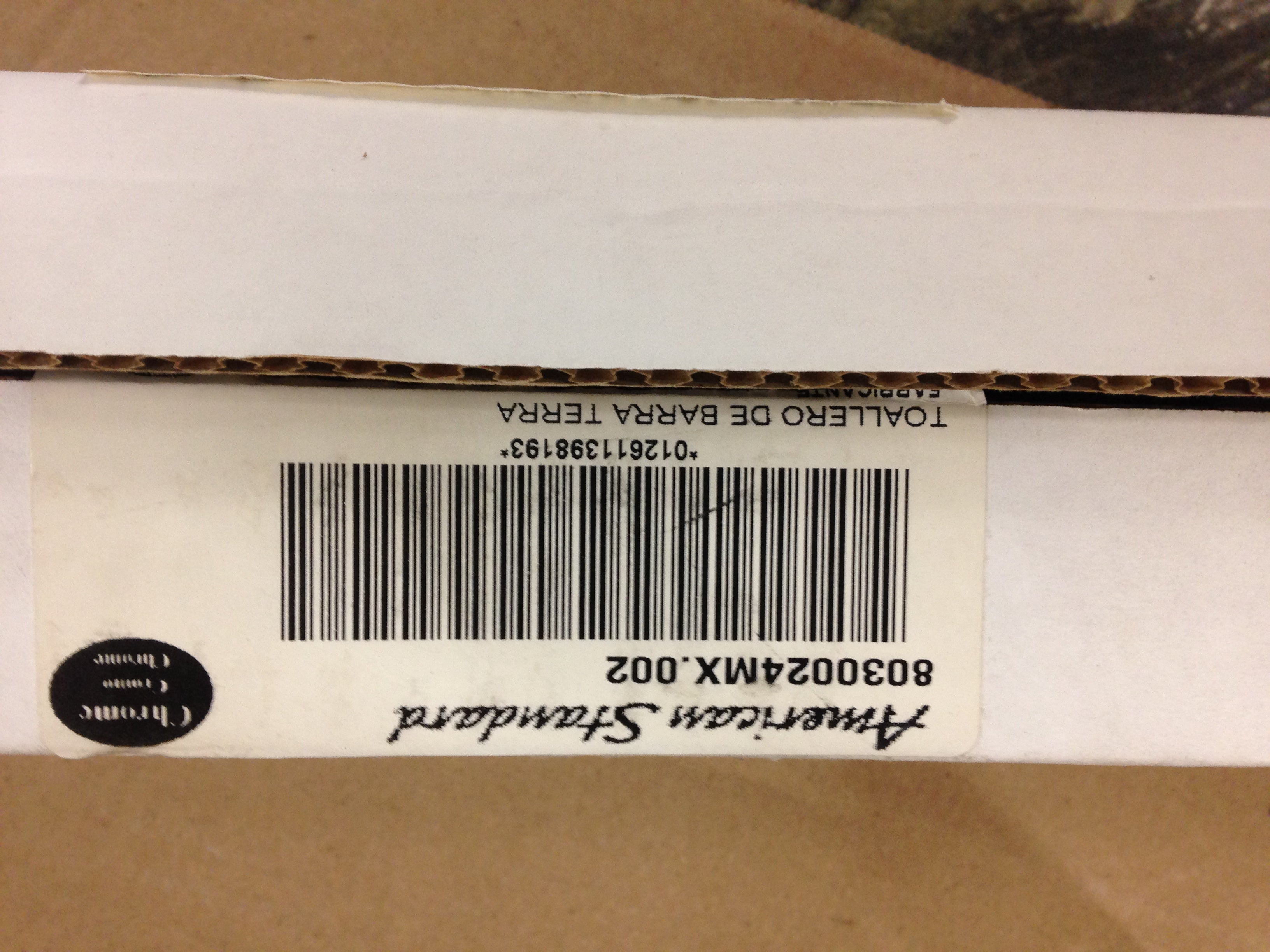 AMERICAN STANDARD American Standard 8030024MX.002 Terra Towel Bar Power Chrome Replacement MPN