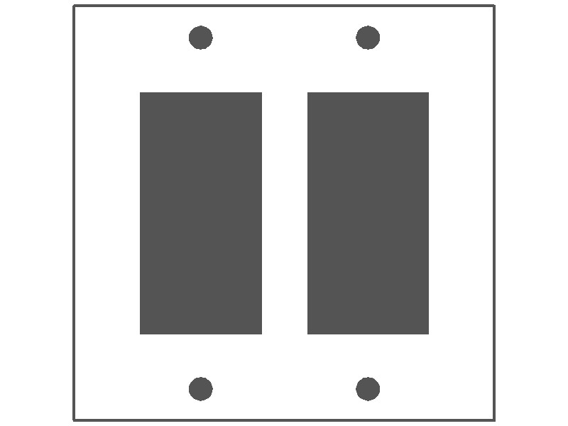 MULBERRY METAL PRODUCTS Mulberry Metal Products 85402 Standard receptacle wallplate 2-gang (4.5 in x 4.562 in)