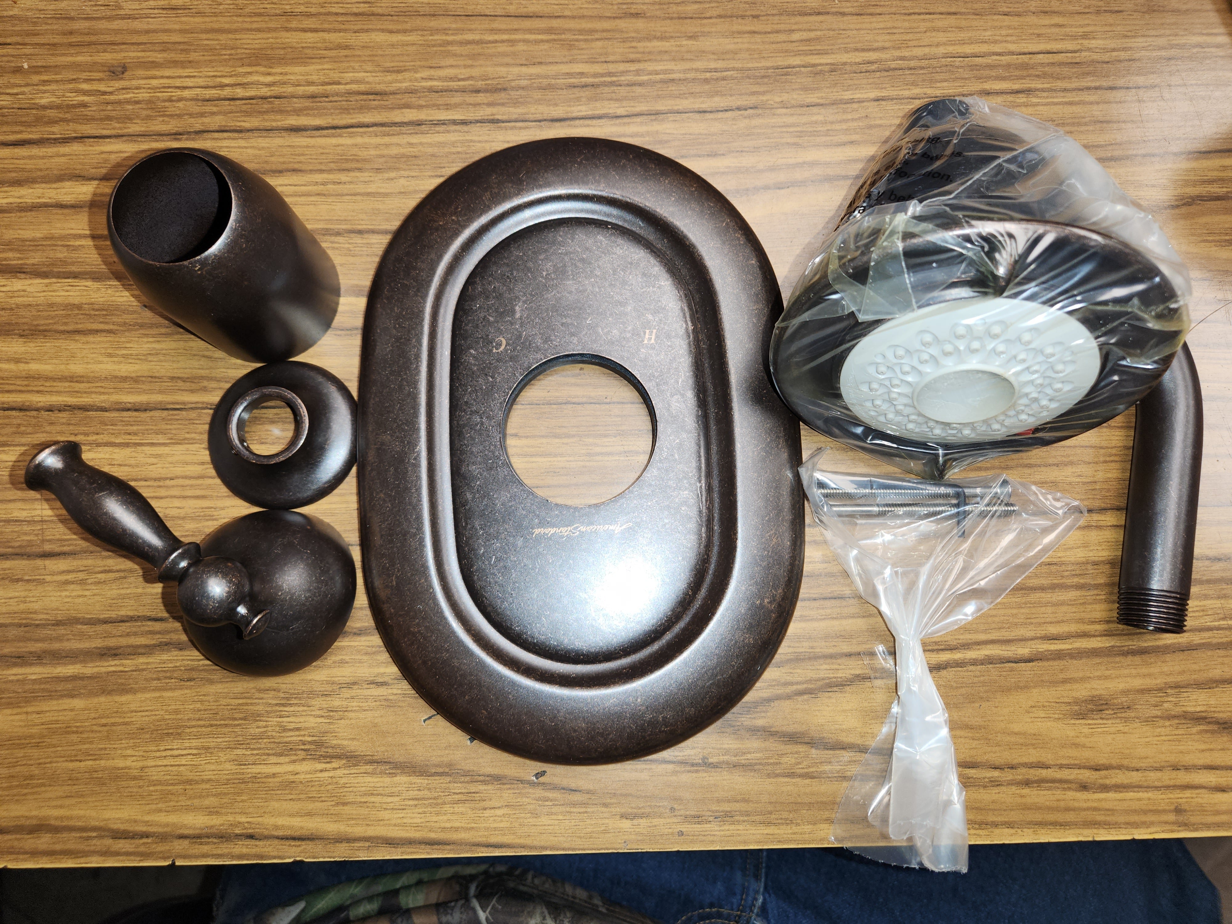 AMERICAN STANDARD American Standard T440507.224 Quentin Oil Rubbed Bronze Pressure Balanced Shower Only Trim With Flowise Water Saving 3 Function Shower Head Less Valve Body