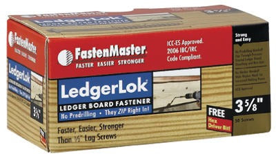 FASTENMASTER Omg Inc FMLL358-50 Ledger Screw 3-5/8 in 50 Pack