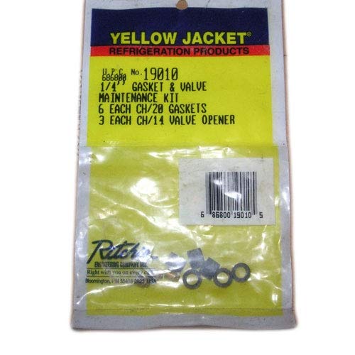 YELLOW JACKET Yellow Jacket 19010 Refrigerant Charging Hose Gasket and Valve Depressor 1/4 Inch 2-Pack