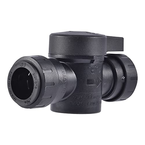 JOHN GUEST John Guest PSEISV28EP ProLock 3/4 in. Plastic 160 psi Push-to-Connect Shut Off Valve
