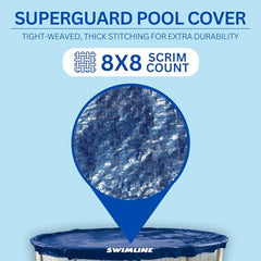 Swimline PCO81628 Deluxe 12 x 24 Foot Oval Winter Pool Cover 4 Foot Overlap Blue/Black