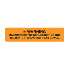 HellermannTyton 596-00589 Solar Label WARNING INVERTER OUTPUT CONNECTION 4.125 x .75