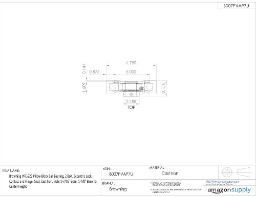 BROWNING BROWNING VPE-223 Pillow Block Ball Bearing Cast Iron Eccentric Lock Replacement VPE-223