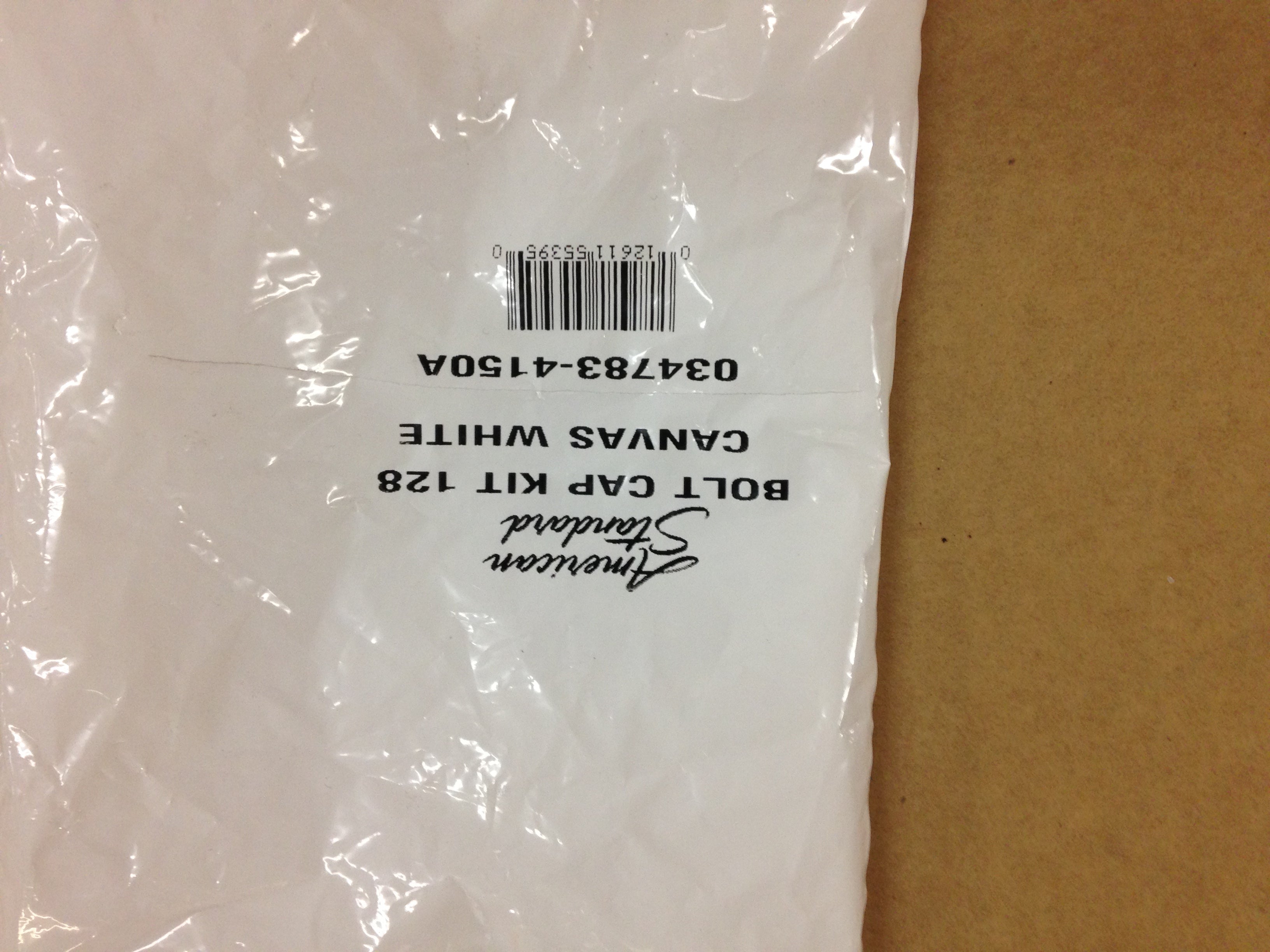 AMERICAN STANDARD American Standard 034783-4150A Bolt Cap Kit 128 Canvas White 2 per Bag