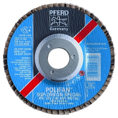 PFERD Pferd 62669 Polifan Flap Disc 40 Grit 7 in 10 Pack