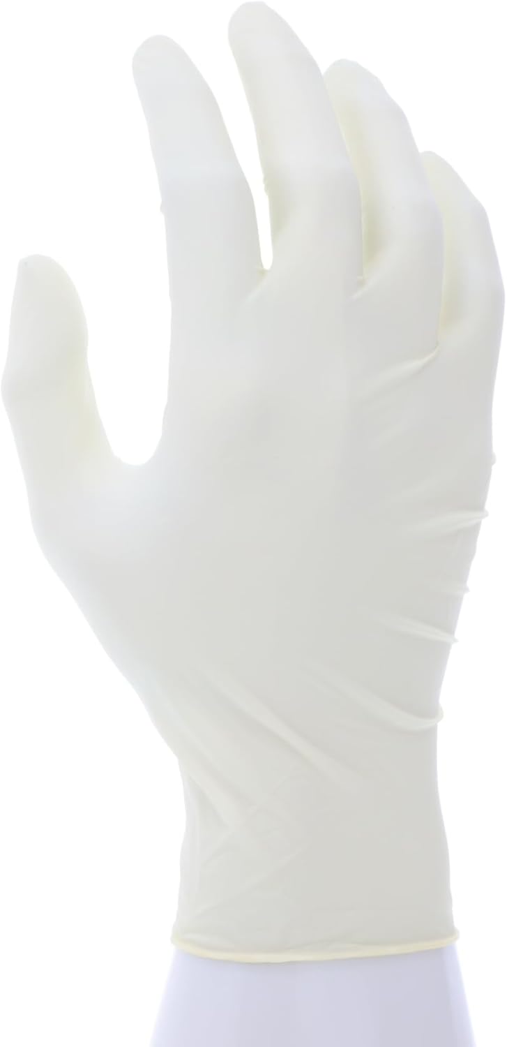 MCR SAFETY MCR Safety 5055XL SensaGuard Industrial Grade Latex Double Chlorinated Powder-Free Disposable Gloves, Natural, X-Large, Pack of 100