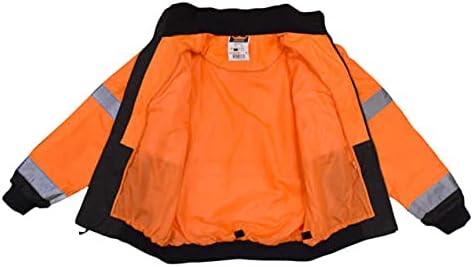RADIANS Radians SJ110B-3ZOS-L 2-in-1 Bomber Jacket, Fleece Liner, Orange/Black, Large
