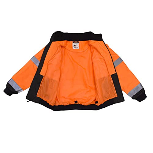 RADIANS Radians SJ110B-3ZOS-5X Class 3 Two-in-One High Visibility Bomber Safety Jacket 5X-Large Hi-Viz Orange