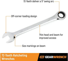 Gearwrench 9312 13 Pc. 12 Pt. Ratcheting Combination Wrench Set, SAE