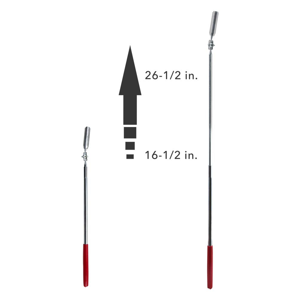 ULLMAN Ullman NO.21X Heavy Duty Telescopic Magnetic Pick-Up Tool with Rotating Aluminum Head (16-3/4 to 26-1/2 Extended Handle Length)