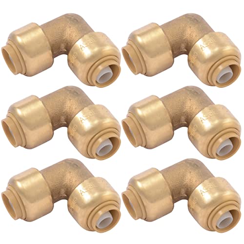SHARKBITE SharkBite U246LF 3/8 Inch Push Brass Standard Radius 90 Degree Elbow
