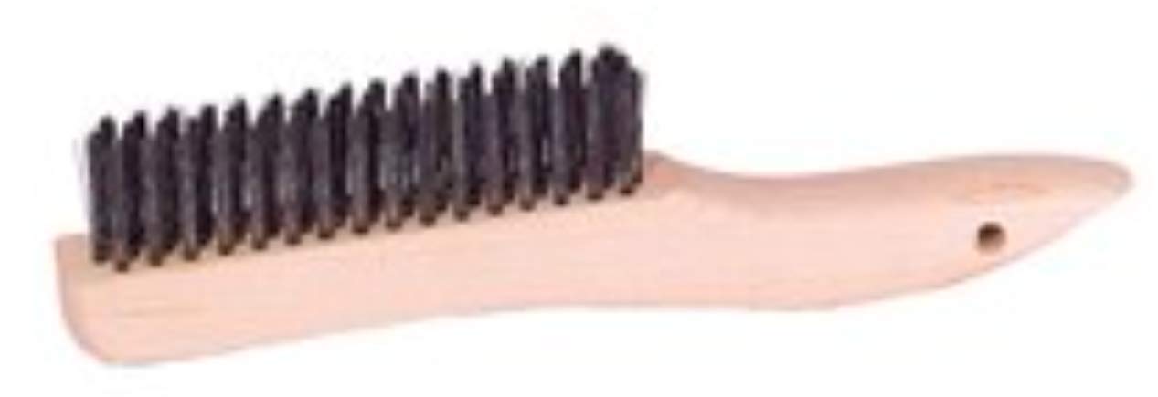 WEILER Weiler 44063 Wire Scratch Brush Steel Bristles Hardwood Block 4 x 16 Rows