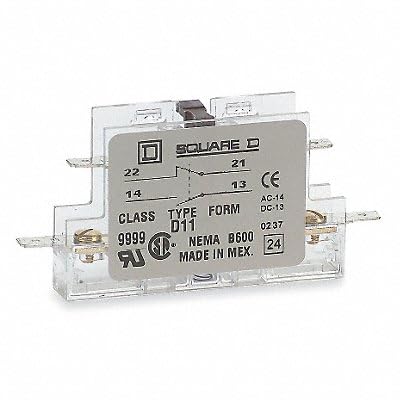 SCHNEIDER ELECTRIC Square D 9999D20 Auxiliary Contact 2 NO 600V 10A