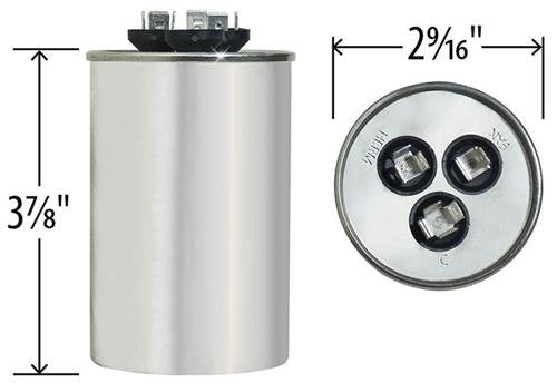 LENNOX Lennox 89M93 Dual Run Capacitor Upgrade 55 + 5 uF MFD 370 Volt VAC