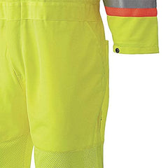 Pioneer V1070160U-2XL High Visibility Polyester Knit Traffic Safety Coverall with Mesh Ventilation Panels Reflective Tape Leg Zippers Yellow Green Unisex 2XL