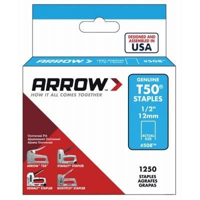 ARROW FASTENER Arrow Fastener 50824 Heavy Duty Staple Flat Crown 1/2in Leg x 3/8in Width 6250pc