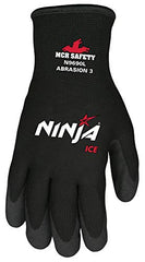 MCR Safety N9690M Ninja Ice Insulated Work Gloves 15 Gauge Black Nylon with Acrylic Terry Interior HPT Palm and Fingertip Coating, Medium, 1 Pair (Pack of 2)