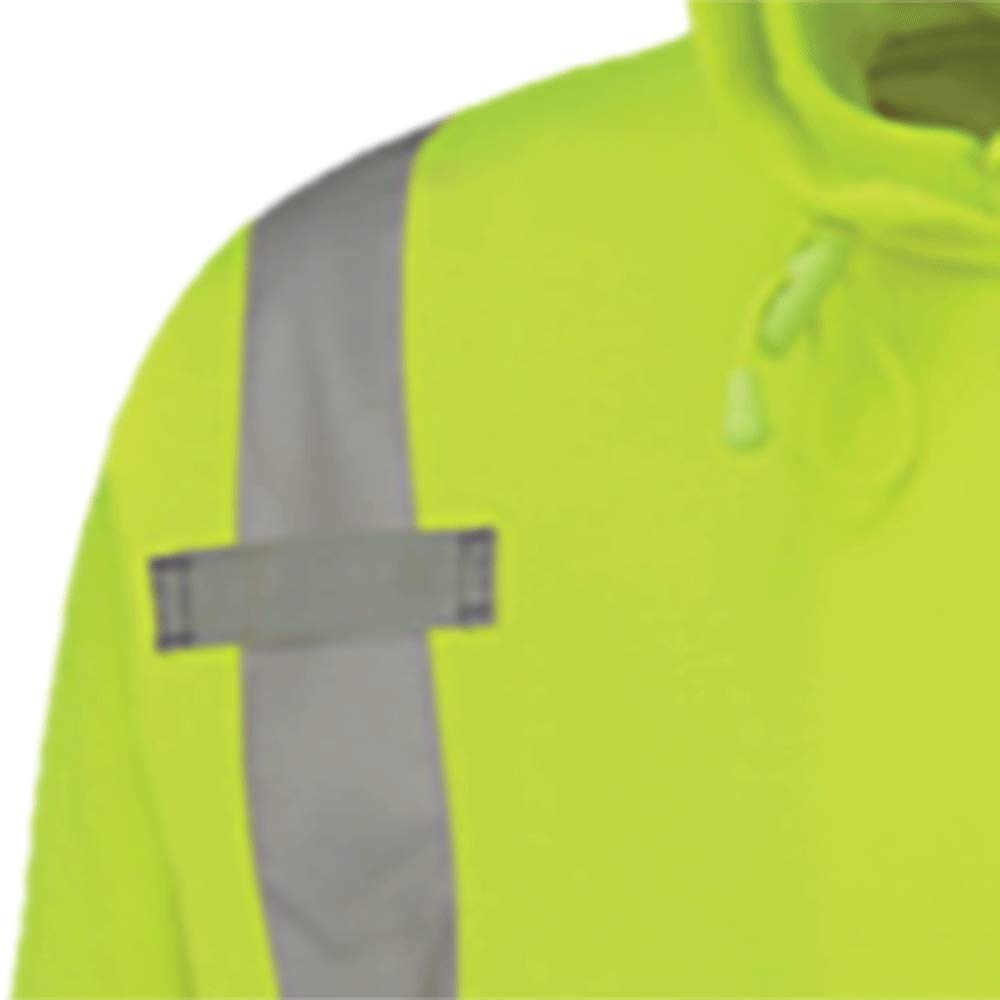 PIONEER Pioneer V1060461U-L High Visibility Safety Hoodie Zipper Pockets Polyester Fleece Orange and Yellow/Green