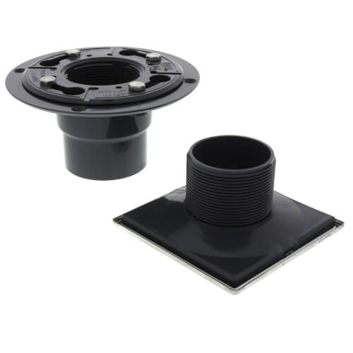 OATEY Oatey 42264 130 Series 2 In. PVC Square Low Profile Drain With Stainless Steel Screw-in Strainer And Ring