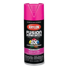 Krylon K02708007 Fusion All-in-One Paints + Primers 12 oz Aerosol Can Gloss Hot Pink