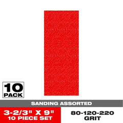 DIABLO Diablo DCS323ASTS10G 1/3 Sheet Assorted Sanding Sheets 9 in x 3-2/3 in Pack of 10
