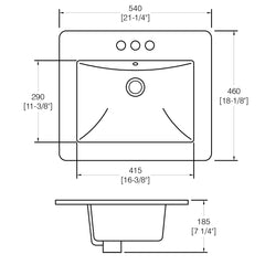DAKOTA Dakota Plumbing Products US-TM2119W-1H Vanity Sink