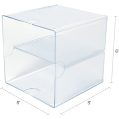 DEFLECTO Deflecto DEF350701 Stackable Cube Organizer 6 x 6 x 6 (2 Compartments)