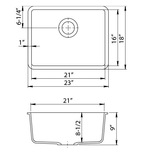 DAKOTA Dakota Plumbing Products GSE-QC2318-MO Kavlen Kitchen Sink