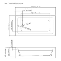 DAKOTA Dakota Plumbing Products UST-ALLC06SNW Alcove Bathtub
