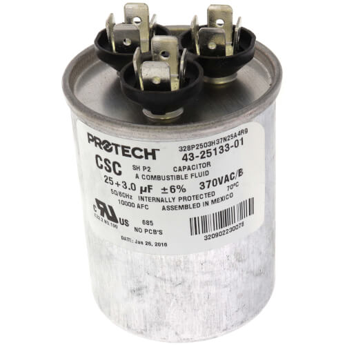 RHEEM Rheem 43-25133-01 25/3/370V Dual Round Capacitor
