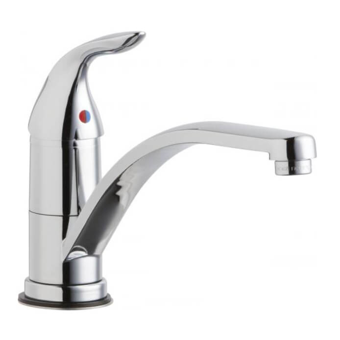 CHICAGO FAUCETS Chicago Faucets 430-ABCP Single Handle Kitchen Faucet in Polished Chrome