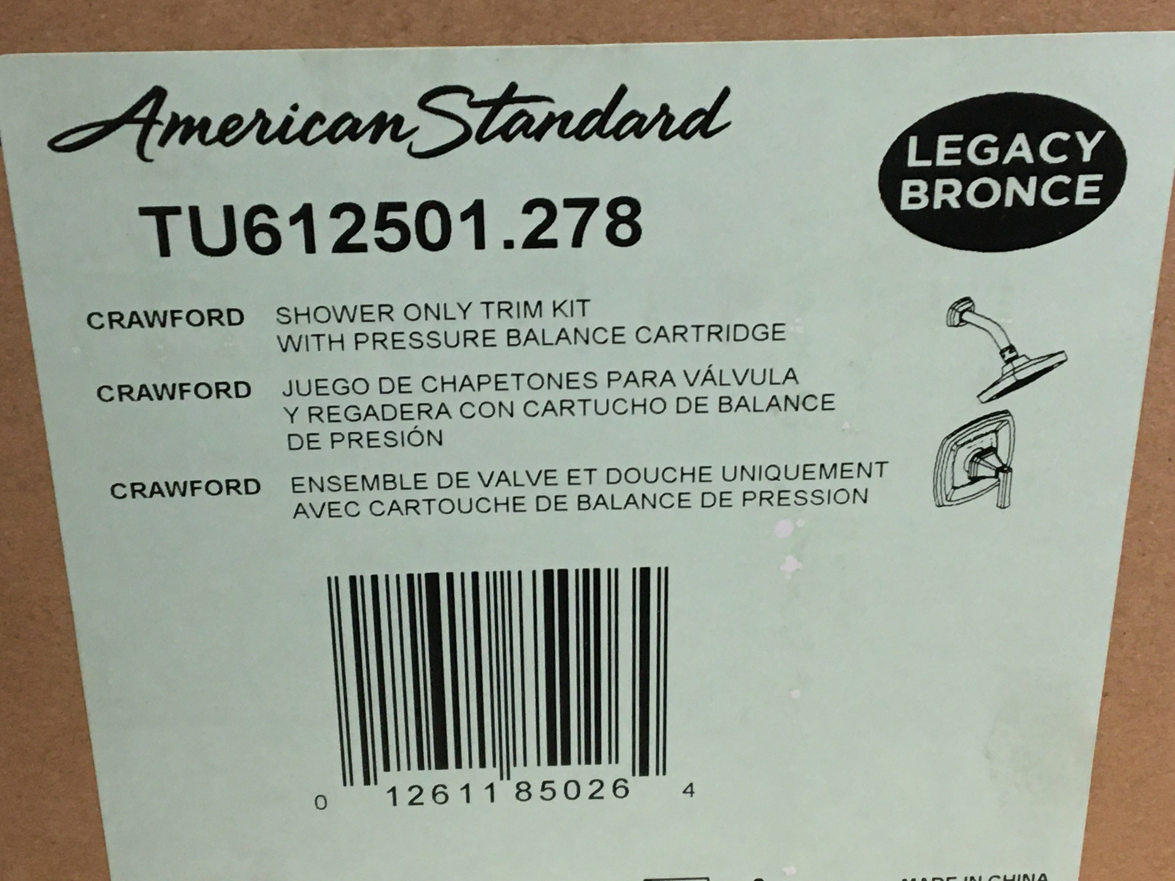 AMERICAN STANDARD American Standard TU612501.278 Crawford 2.5 GPM Shower Trim Kit with Shower Head