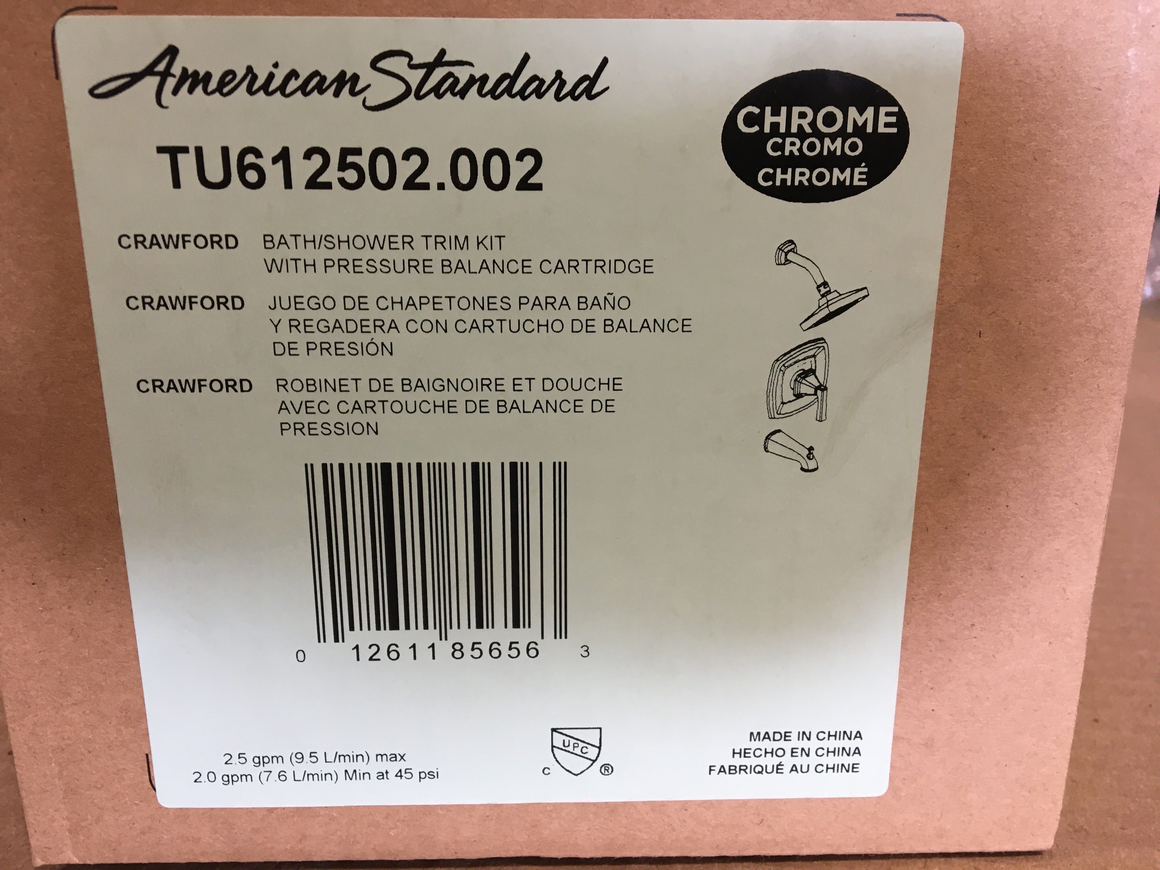 AMERICAN STANDARD American Standard TU612502.002 Crawford 2.5 GPM Shower Trim Kit With Shower Head And Faucet