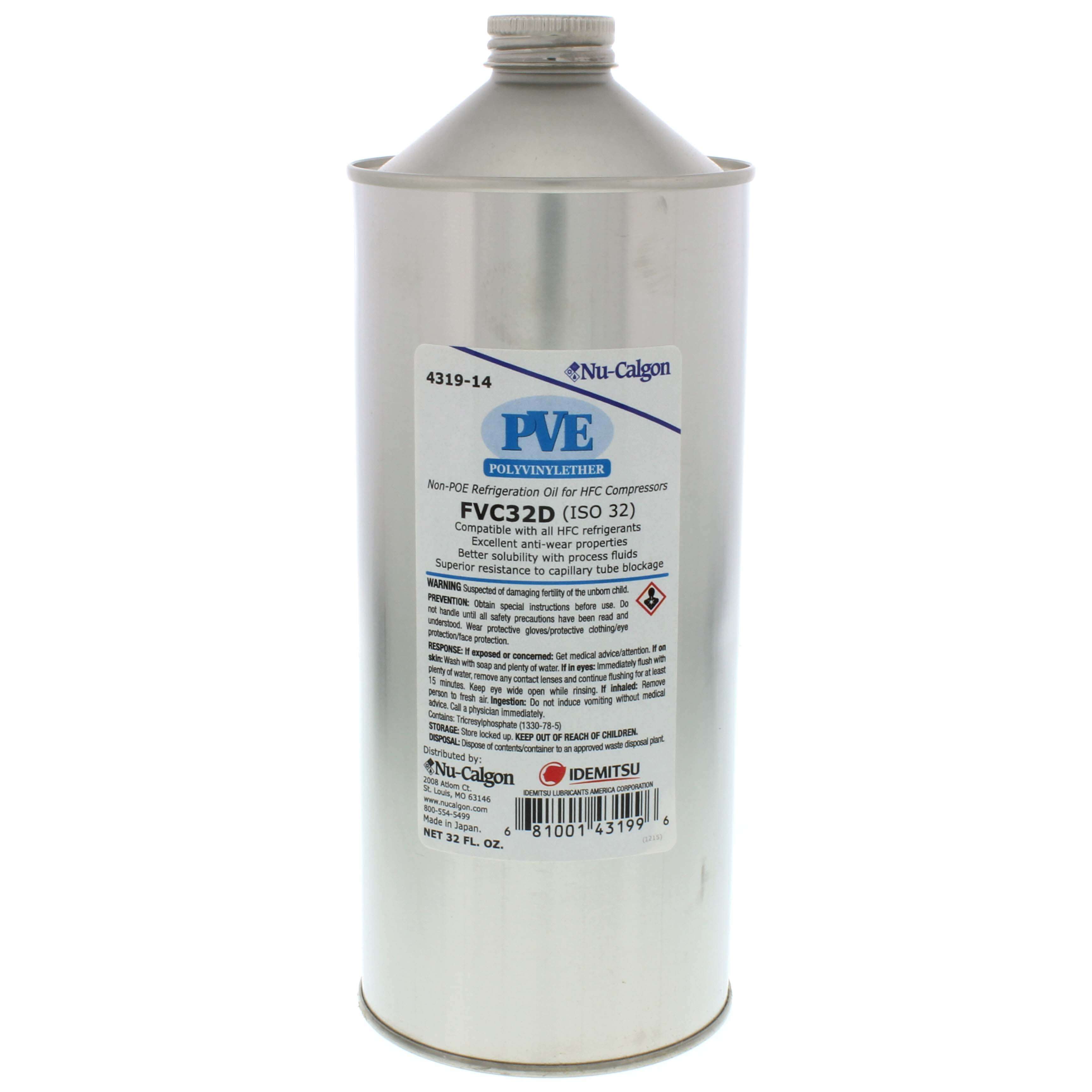 NU-CALGON Nu-Calgon 4319-14 PVE-FVC32D Refrigeration Oil QT