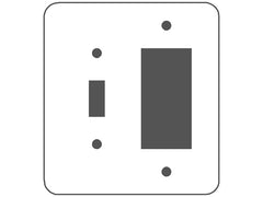 MULBERRY METAL PRODUCTS Mulberry Metal Products 76432 2-Gang Princess Size Combination Wall Plate (5 in x 4.562 in)