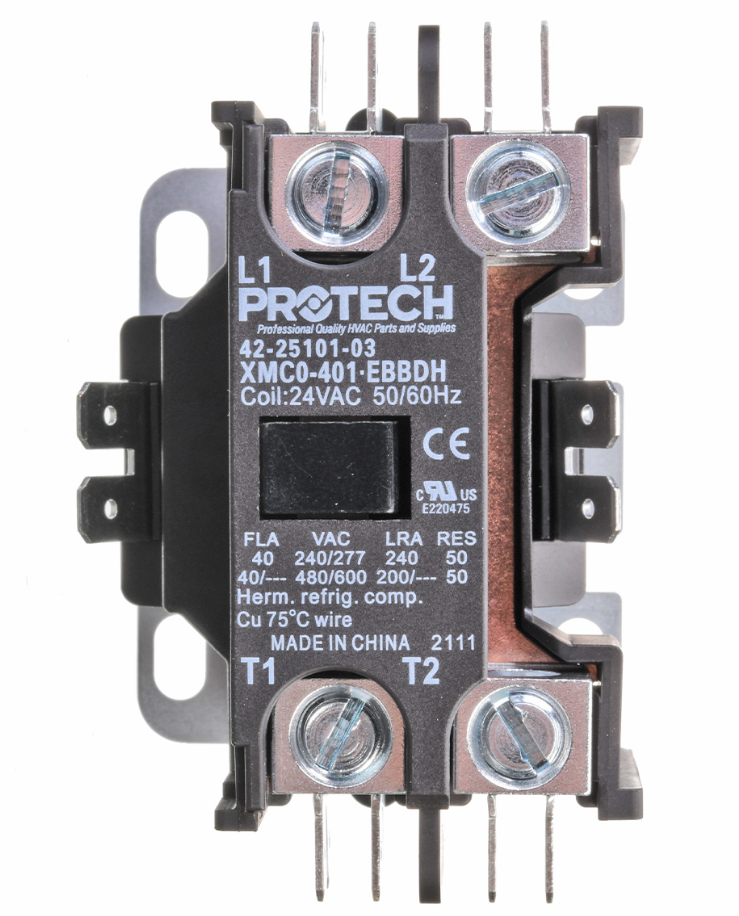 RUUD RUUD 42-25101-03 Protech Single Pole 40 Amp 24 Volt Coil Contactor
