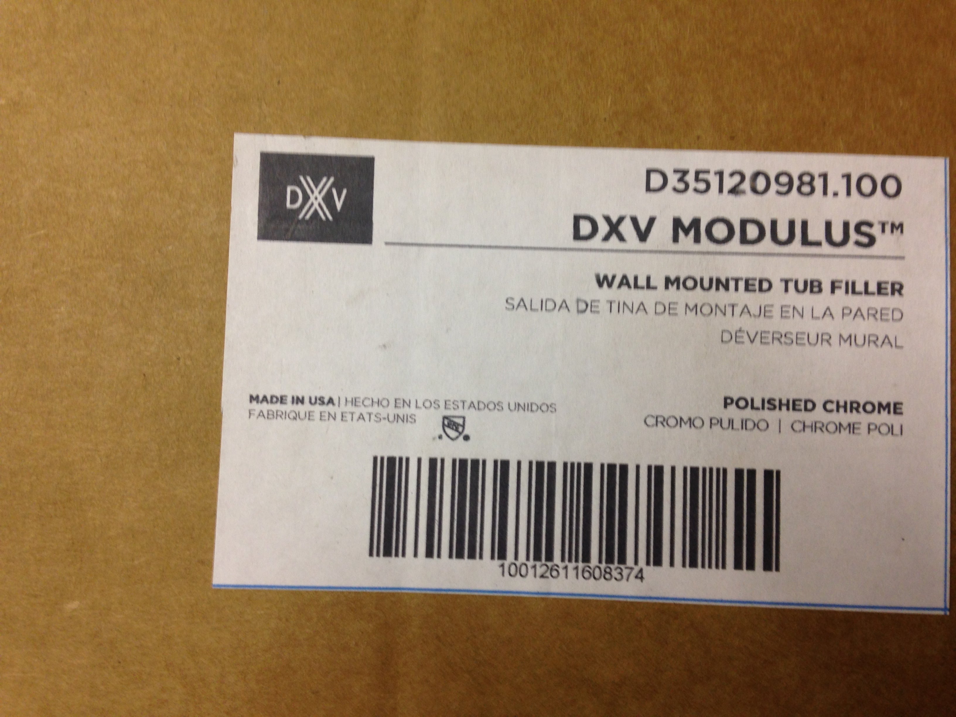 AMERICAN STANDARD American Standard D35120981.100 DXV Modulus Wall Mount Tub Filler Polished Chrome