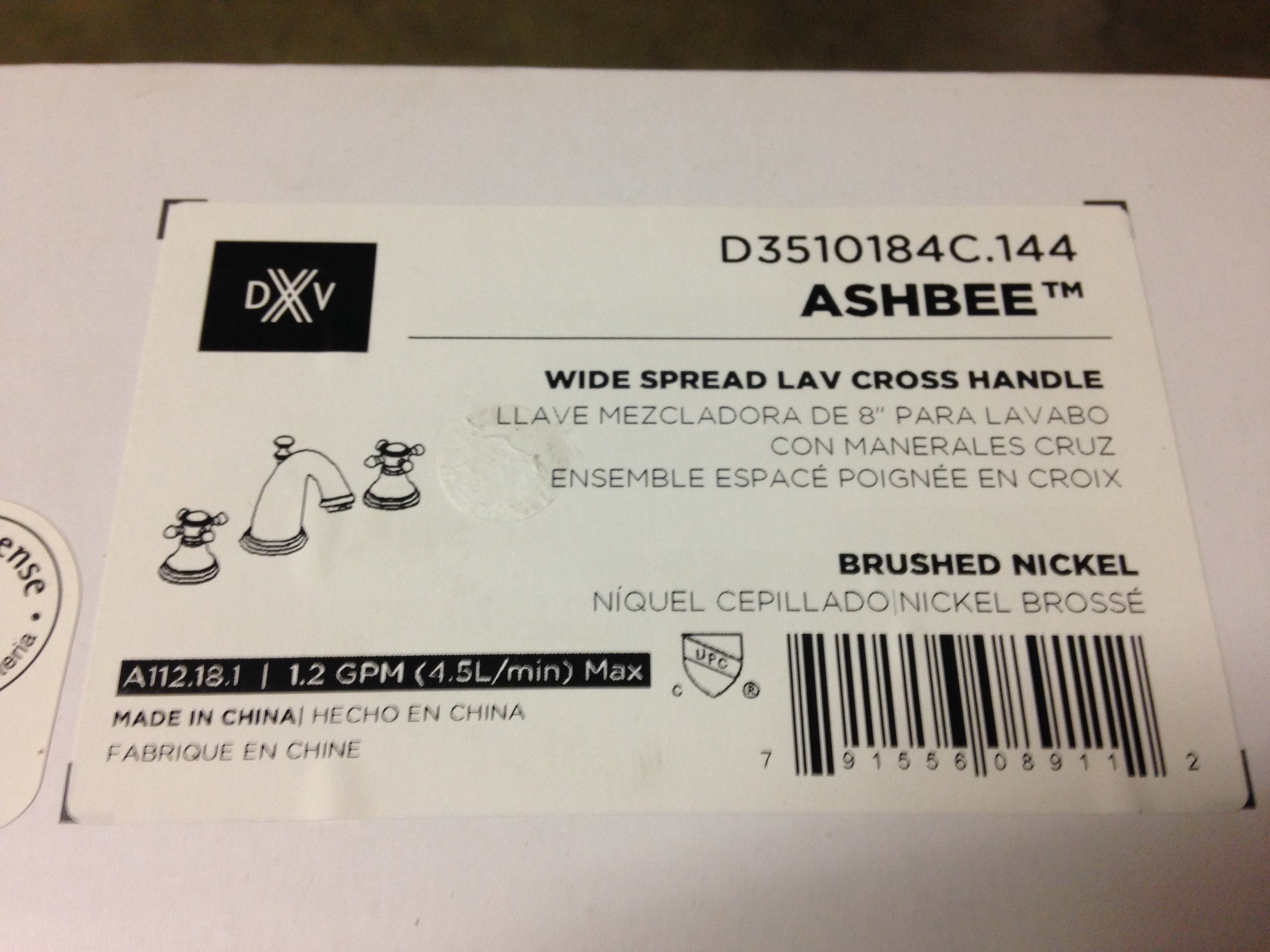 AMERICAN STANDARD American Standard D3510184C.144 Ashbee Wide Spread Lavatory Cross Handle